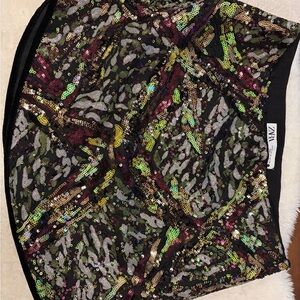 Zara Vibrant Sequin Mini Skirt